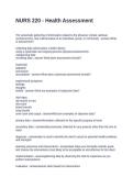 NURS 220 - Health Assessment&period; Questions with Solutions