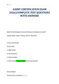 AAERT CERTIFICATION EXAM&NewLine;2026&vert;&vert;COMPLETE TEST QUESTIONS&NewLine;WITH ANSWERS&NewLine;