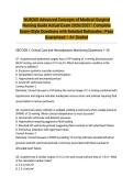 NUR265 Advanced Concepts of Medical-Surgical Nursing Guide Actual Exam 2026&sol;2027 &vert; Complete Exam-Style Questions with Detailed Rationales &vert; Pass Guaranteed &ndash; A&plus; Graded&NewLine;