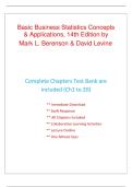 Test Bank for Basic Business Statistics&colon; Concepts and Applications 14th edition by Mark L&period; Berenson&comma; David M&period; Levine &vert;   All Chapters Complete 1-20 &vert; ISBN 9780134684840 &vert;  Regression & ANOVA Exam Prep 2026&sol;2027