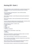 Nursing 220 - Exam 1&period; Questions and ASWERS 100&percnt; Correct