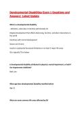 Developmental Disabilities Exam 1 Questions and Answers&vert; Latest Update