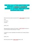 CMN 552 Unit 3 PTSD QUESTIONS AND VERIFIED CORRECT ANSWERS GRADED A&plus; -LATEST 2026-2027- 100- GUARANTEED PASS&period;docx&NewLine;&NewLine;