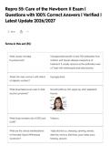 Repro 55&colon; Care of the Newborn II Exam &vert;&NewLine;Questions with 100&percnt; Correct Answers &vert; Verified &vert;&NewLine;Latest Update 2026&sol;2027