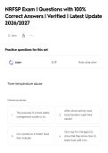 NRFSP Exam &vert; Questions with 100&percnt;&NewLine;Correct Answers &vert; Verified &vert; Latest Update&NewLine;2026&sol;2027