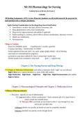 NR-293&colon; NR 293 Pharmacology for Nursing Exam 1 Study guide&vert; Correct questions and answers