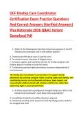 DCF Kinship Care Coordinator &NewLine;Certification Exam Practice Questions &NewLine;And Correct Answers &lpar;Verified Answers&rpar; &NewLine;Plus Rationale 2026 Q&A&vert; Instant &NewLine;Download Pdf  