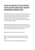 MN SALON MANAGER TEST 2026 REVISION&NewLine;NOTES AND STRUCTURED BEAUTY INDUSTRY&NewLine;MANAGEMENT OVERVIEW GUIDE&NewLine;