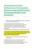 DCF Residential Care Worker &NewLine;Certification Exam Practice Questions &NewLine;And Correct Answers &lpar;Verified Answers&rpar; &NewLine;Plus Rationale 2026 Q&A&vert; Instant &NewLine;Download Pdf