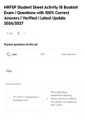 NRFSP Student Sheet Activity 18 Booklet&NewLine;Exam &vert; Questions with 100&percnt; Correct&NewLine;Answers &vert; Verified &vert; Latest Update&NewLine;2026&sol;2027