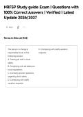 NRFSP Study guide Exam &vert; Questions with&NewLine;100&percnt; Correct Answers &vert; Verified &vert; Latest&NewLine;Update 2026&sol;2027