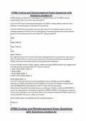 CPMA Coding and Reimbursement Exam Questions with Solutions-Graded A&plus;