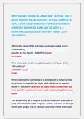 OPHTHALMIC SURGICAL ASSISTANT ACTUAL 2026 &vert;&vert; &NewLine;MOST RECENT EXAM 2026-2027 ACTUAL COMPLETE &NewLine;REAL EXAM QUESTIONS AND CORRECT ANSWERS &NewLine;&lpar;VERIFIED ANSWERS&rpar; ALREADY GRADED A&plus; &vert; &NewLine;GUARANTEED SUCCESS&excl;&excl; NEWEST EXAM &vert; JUST &NewLine;RELEASED&excl;&excl;