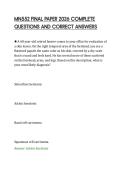 MN552 FINAL PAPER 2026 COMPLETE&NewLine;QUESTIONS AND CORRECT ANSWERS