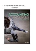 Test bank for Accounting Principles&comma; 14th Edition&NewLine;by Jerry J&period; Weygandt &lpar;Author&rpar;&comma; Paul D&period; Kimmel &lpar;Author&rpar;&comma; Jill E&period; Mitchell &lpar;Author&rpar;  all pages fully covered with test questions and answers graded A&plus;