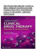Abrams&rsquo; Clinical Drug Therapy&colon; Rationales for Nursing Practice 12th Edition by Geralyn Frandsen &ndash; Test Bank with Practice Questions and Answers