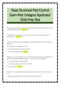 Texas Structural Pest Control&NewLine;Exam-Pest Category Applicator&NewLine;2026 Prep Test
