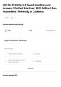 UCI Bio 93 Midterm 1 Exam &vert; Questions and&NewLine;Answers &vert; Verified Solutions &vert; 2026 Edition &vert; Pass&NewLine;Guaranteed &vert; University of California