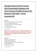 Georgia Commercial Driver License &NewLine;Class B Examination Questions And &NewLine;Correct Answers &lpar;Verified Answers&rpar; Plus &NewLine;Rationales 2026 Q&A &vert; Instant &NewLine;Download Pdf 