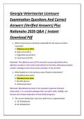 Georgia Veterinarian Licensure &NewLine;Examination Questions And Correct &NewLine;Answers &lpar;Verified Answers&rpar; Plus &NewLine;Rationales 2026 Q&A &vert; Instant &NewLine;Download Pdf 