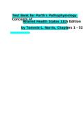 Porth's Pathophysiology Concepts of Altered Health States 11th Edition TEST BANK