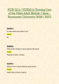 NUR 2214 &sol; NUR2214 Nursing Care of the Older Adult Module 1 Quiz &ndash; Rasmussen University &lpar;2026 &sol; 2027&rpar;