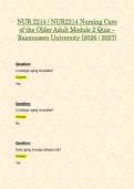 Rasmussen NUR2214 &sol; NUR 2214 Nursing Care of the Older Adult Complete Quiz Bundle &lpar;2026 &sol; 2027&rpar; &vert; Modules 1 - 2 Quiz