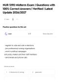 NUR 1290 Midterm Exam &vert; Questions with&NewLine;100&percnt; Correct Answers &vert; Verified &vert; Latest&NewLine;Update 2026&sol;2027