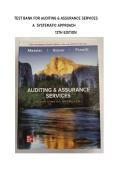Test bank for Auditing & Assurance Services&colon; A Systematic Approach 12TH Edition&comma; International edition&comma; Textbook only&period;&NewLine;by Douglas F&period; Prawitt William F&period; Messier Jr&comma; Steven M&period; Glover &lpar;Author&rpar;  all pages fully covered with test questions and answers guide A