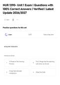NUR 1290- Unit 1 Exam &vert; Questions with&NewLine;100&percnt; Correct Answers &vert; Verified &vert; Latest&NewLine;Update 2026&sol;2027