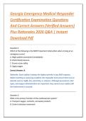 Georgia Emergency Medical Responder &NewLine;Certification Examination Questions &NewLine;And Correct Answers &lpar;Verified Answers&rpar; &NewLine;Plus Rationales 2026 Q&A &vert; Instant &NewLine;Download Pdf 