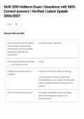 NUR 1290 Midterm Exam &vert; Questions with 100&percnt;&NewLine;Correct Answers &vert; Verified &vert; Latest Update&NewLine;2026&sol;2027