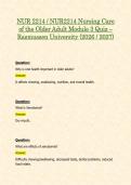 Rasmussen NUR2214 &sol; NUR 2214 Nursing Care of the Older Adult Complete Quiz Bundle &lpar;2026 &sol; 2027&rpar; &vert; Modules 1 - 3 Quiz