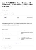 Exam &num;2 NUR 1290 Dr&period; Stone &vert; Questions with&NewLine;100&percnt; Correct Answers &vert; Verified &vert; Latest Update&NewLine;2026&sol;2027