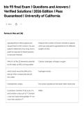 bio 93 final Exam &vert; Questions and Answers &vert;&NewLine;Verified Solutions &vert; 2026 Edition &vert; Pass&NewLine;Guaranteed &vert; University of California