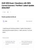 NUR 1290 Exam &vert; Questions with 100&percnt;&NewLine;Correct Answers &vert; Verified &vert; Latest Update&NewLine;2026&sol;2027