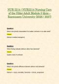Rasmussen NUR2214 &sol; NUR 2214 Nursing Care of the Older Adult Complete Quiz Bundle &lpar;2026 &sol; 2027&rpar; &vert; Modules 1 - 5 Quiz