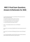 MDC 3 Final Exam Questions&comma;&NewLine;Answers & Rationales for 2026