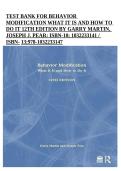 Behavior Modification&colon; What It Is and How to Do It 12th Edition by Garry Martin & Joseph J&period; Pear &ndash; Test Bank with Practice Questions and Answers