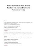 Mental Health 1 Exam 2026 - Practice&NewLine;Questions with Answers & Rationales&NewLine;Rasmussen University