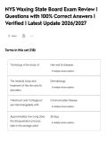 NYS Waxing State Board Exam Review &vert;&NewLine;Questions with 100&percnt; Correct Answers &vert;&NewLine;Verified &vert; Latest Update 2026&sol;2027