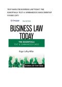 Test bank for Business Law Today&colon; The Essentials&colon; Text & Summarized Cases &lpar;Mindtap Course List&rpar; all pages fully covered with test questions and answers graded A&plus;