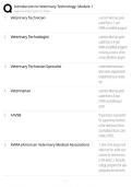Intro to Veterinary Technology Module 1 &sol; Study Guide 2025 &sol; Vet Tech Foundations Exam Prep
