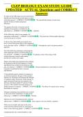 CLEP BIOLOGY EXAM STUDY GUIDE &NewLine;UPDATED   ACTUAL Questions and CORRECT  &NewLine;Answers 