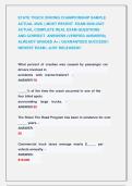 STATE TRUCK DRIVING CHAMPIONSHIP SAMPLE &NewLine;ACTUAL 2026 &vert;&vert; MOST RECENT  EXAM 2026-2027 &NewLine;ACTUAL COMPLETE REAL EXAM QUESTIONS                &NewLine;AND CORRECT  ANSWERS &lpar;VERIFIED ANSWERS&rpar; &NewLine;ALREADY GRADED A&plus; &vert; GUARANTEED SUCCESS&excl;&excl; &NewLine;NEWEST EXAM &vert; JUST RELEASED&excl;&excl;