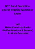 NYC Food Protection Course Practice Questions Exam&colon; Complete Food Safety Study Guide &lpar;PDF&rpar;