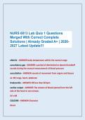NURS 6013 Lab Quiz 1 Questions&NewLine;Merged With Correct Complete &NewLine;Solutions &vert; Already Graded A&plus; &vert; 2026-&NewLine;2027 Latest Update&excl;&excl;&excl;