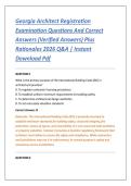Georgia Architect Registration &NewLine;Examination Questions And Correct &NewLine;Answers &lpar;Verified Answers&rpar; Plus &NewLine;Rationales 2026 Q&A &vert; Instant &NewLine;Download Pdf 