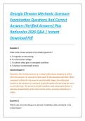 Georgia Elevator Mechanic Licensure &NewLine;Examination Questions And Correct &NewLine;Answers &lpar;Verified Answers&rpar; Plus &NewLine;Rationales 2026 Q&A &vert; Instant &NewLine;Download Pdf 