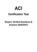ACI Certification Test &vert; 2026&sol;2027 Concrete Field Testing Exam Prep Guide &vert; 100&plus; Practice Questions & Answers &vert; Graded A&plus;